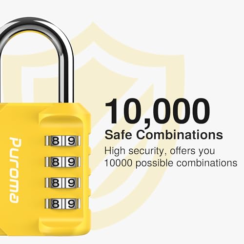 2 Pack Combination Lock Locker 4 Digits Combo Padlock Gym Yellow (2 Count)