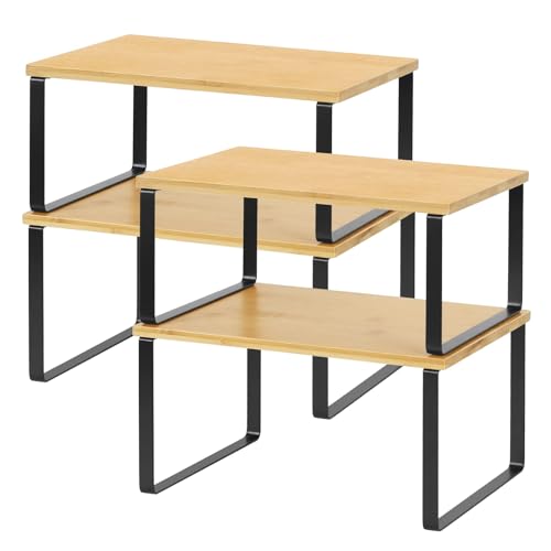 Bamboo Cabinet Organizer Shelf (4 Count)
