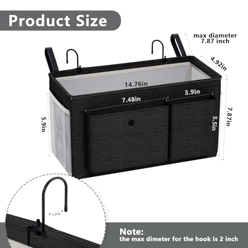 Bedside Caddy Bedside Storage Hanging Organizer for Bunk Dorm Bed Rail