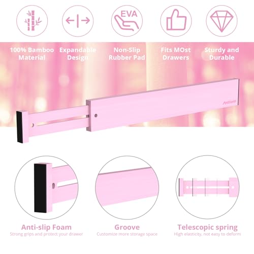Expandable Bamboo Drawer Dividers Organizers
