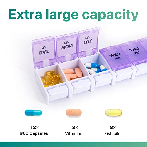 AM PM Weekly 7 Day Pill Organizer