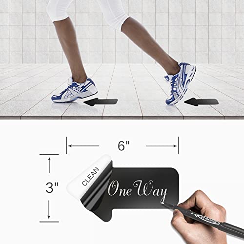Black Arrow Floor Sticker Tape 3 x 6 Inch Directional Vinyl 200 PCS (200 Count)