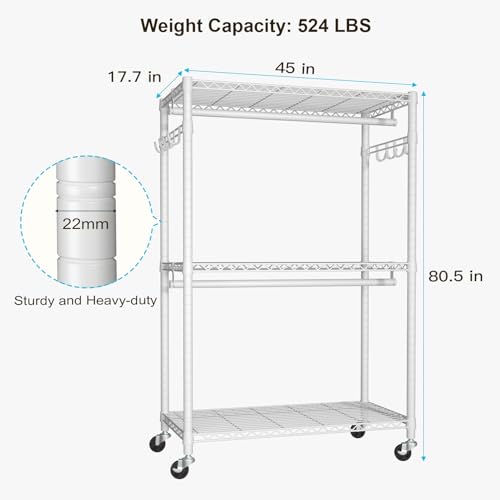 P1 Plus Rolling Clothes Rack