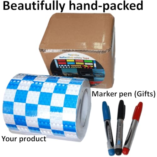 Reflective Tape Blue and White 6 inch X 66 feet