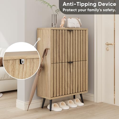 Shoe Cabinet with 2 Flip Drawers