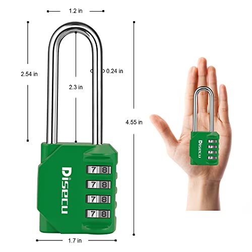 2 Pack disecu 2.6 Inch Long Shackle Combination Lock (2 Count)