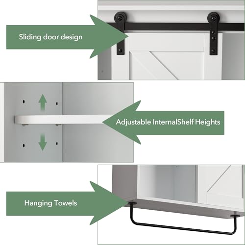23" Bathroom Wall Cabinet with Sliding Door