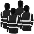 4 Pcs Reflective Safety T Shirt High Visibility Work Shirts with Hood Sun Protection Construction (4 Count)