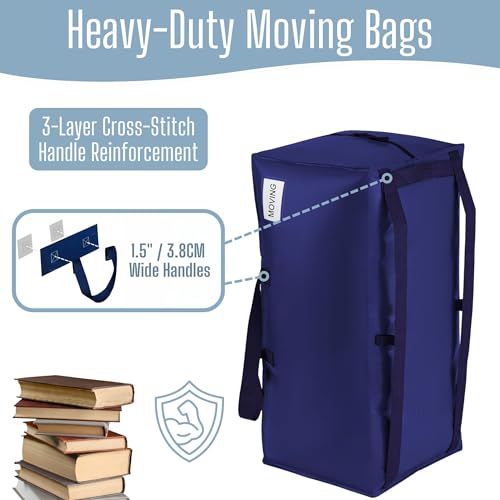 6 Pack Heavy Duty Moving Bags with Backpack Straps (6 Count)