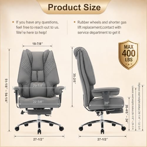 DJ.Wang Big and Tall Office Chair 400lbs