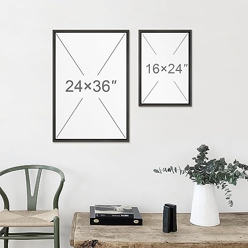 Framed Canvas Wall Art Abstract Floral Botanical Prints Minimalist Modern Art Boho Wall Decor for Bedroom (2 Count)