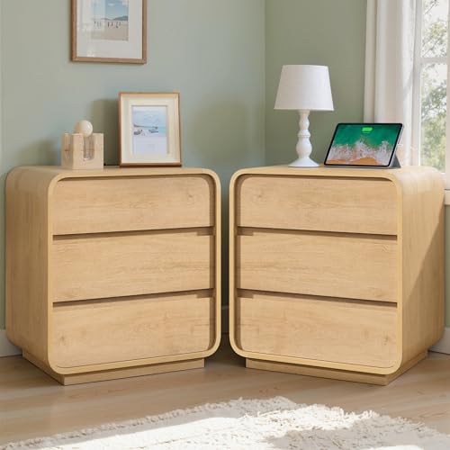 Natural Curved Nightstand Set of 2 (2 Count)