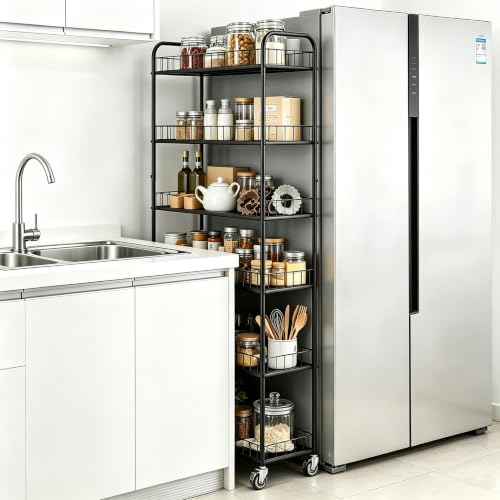 Slim Rolling Storage Cart with Wheels