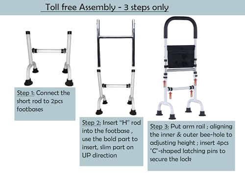 Stand Assist Aid for Elderly; Mobility Aids for Seniors; Couch Toilet Assist Rail; Knee Surgery Recovery Aids; Height Adjustable ; Weight 5lbs
