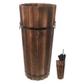 Wood Umbrella Bucket Freestanding Umbrella Holder for Entryway Space