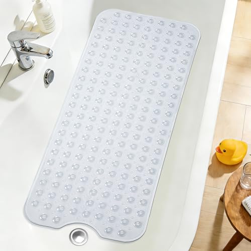 Extra Long Bathtub Mat Non Slip Bath Mat Clear 40"x16" Full Size