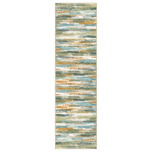 Abstract Washable Runners for Hallway 2x7 Runner Rug Non Slip Indoor (14 Sq Ft)