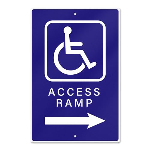 Handicap Access Ramp Sign 8" × 12" Aluminum Right Arrow Wheelchair