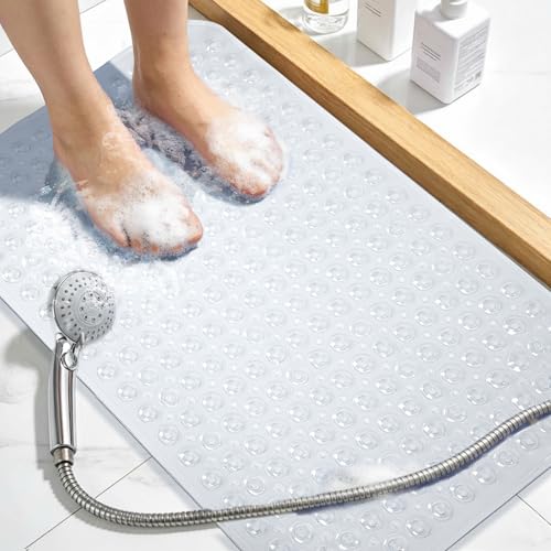 Large Shower Mat Bathtub Mat Bath Mat Non Slip Clear 21.5"x33.5"