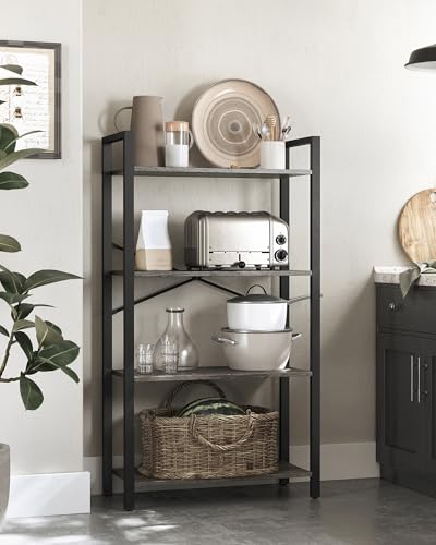 4 Tier Bookshelf with Steel Frame