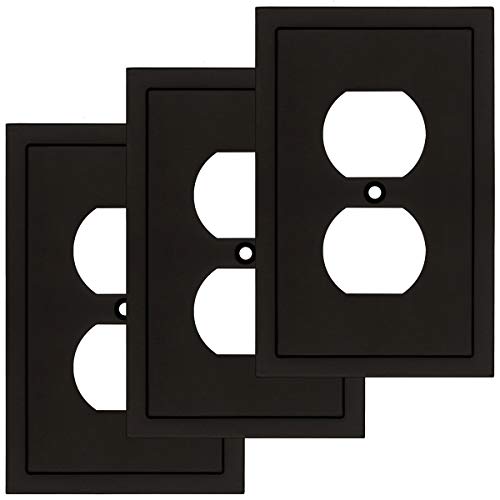 Modern Edge Decorative Wall Plate Switch Plate Outlet Cover (3 Count)