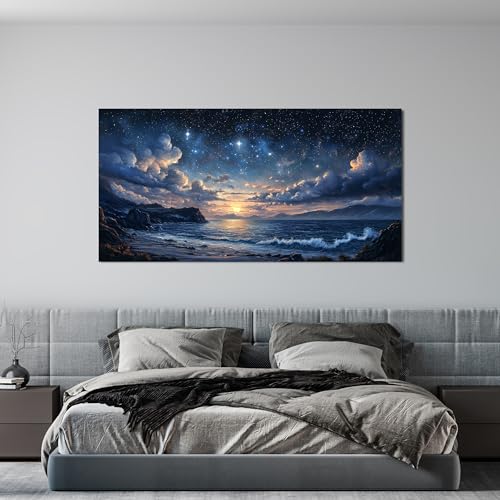 Canvas Landscape Coastal Wall Art Beachside Artwork for Walls 24" x 48"