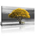 Canvas Wall Art For Living Room farmhouse Wall Decor For Bedroom Office Decor Black And White Wall Painting Yellow Trees Pictures Framed Mural Home Decor Prints Posters Artwork 20X40 inch