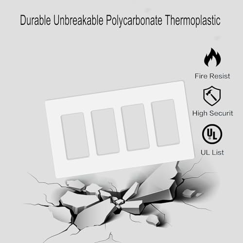 Screwless Decorator Wall Plates 4 (4 Count)
