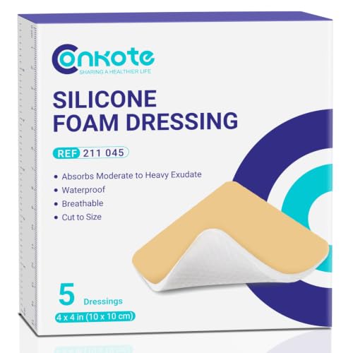 Silicone Foam Dressing Highly Absorbent 4"x4" (5 Count)