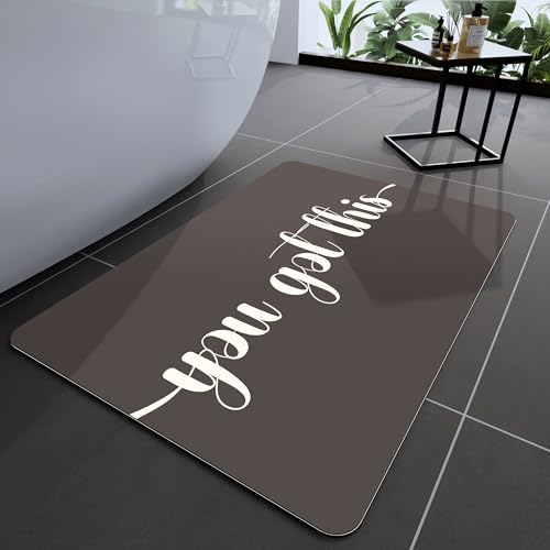 Bath Mat Bathroom Mat Rugs Super Absorbent Shower Mats Non Slip Quick Dry Thin Rubber Mats for Bathroom Floor Fit Under Door