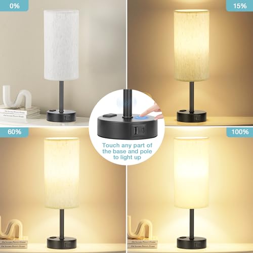 Light Beige Table Lamp for Nightstand