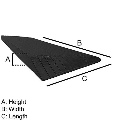 1" Rise Rubber Power Wheelchair Scooter Threshold Ramp (2 Count)