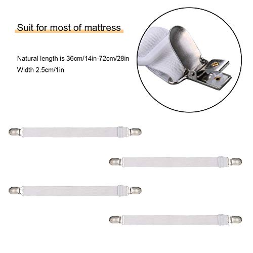 4Pcs Adjustable Bed Sheet Straps Clips