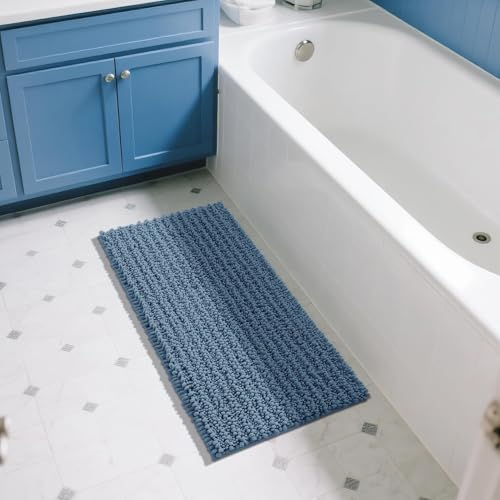 Long Bathroom Rugs Non Slip Washable 44x24 Inch