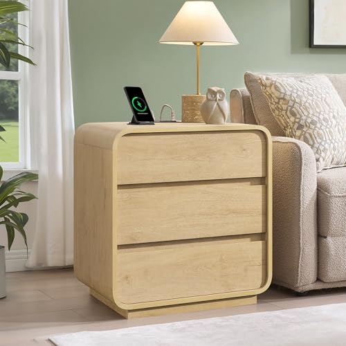 Natural Curved Nightstand Set of 2 (2 Count)
