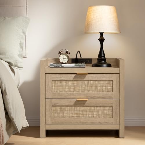 Rattan Night Stand for Bedroom