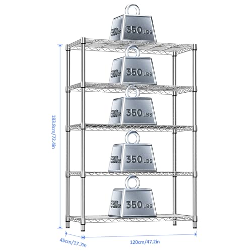 18"in Deep Heavy Duty Industrial Metal Garage Shelving for Laundry Storage
