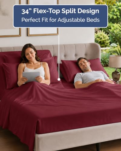 Flex Top Split Head King 6 Piece Sheet Set
