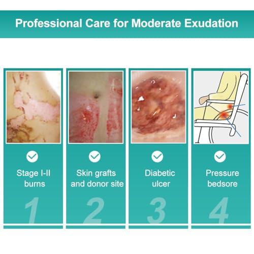 Hydrocolloid Dressing 4" x 4" for Wound Care (10 Count)