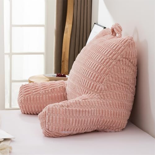 Adults Kids Teens Corduroy Backrest Reading Pillow with Arms