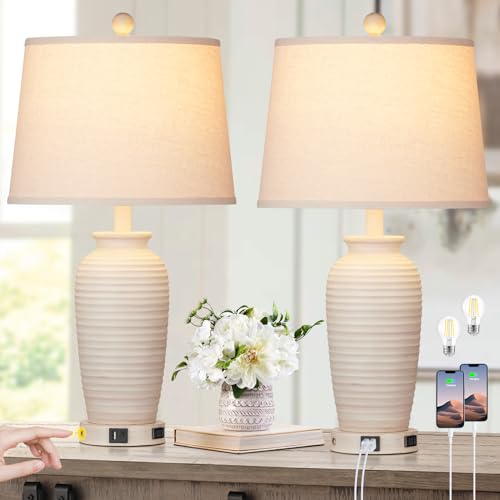 24.3" Farmhouse Jar Table Lamps Set of 2 (2 Count)