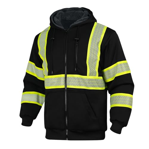 Hi Vis Hoodie Reflective Safety Jacket for Men