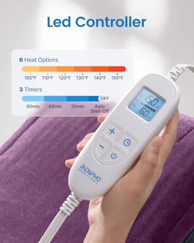 Electric Heating Pad for Back with 6 Heat Levels