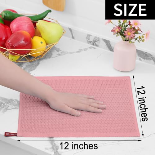 100% Cotton Waffle Weave Kitchen Dish Cloths 12 (12 Count)