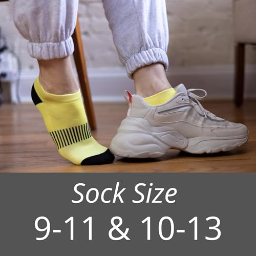 Women's 6 Pack Cushioned Comfort Running Vibrant Spectrum Blend Mesh Socks (6 Count)