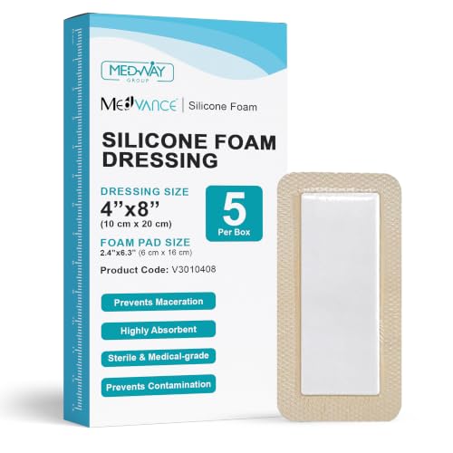 Silicone Foam Adhesive Dressing with Border (5 Count)