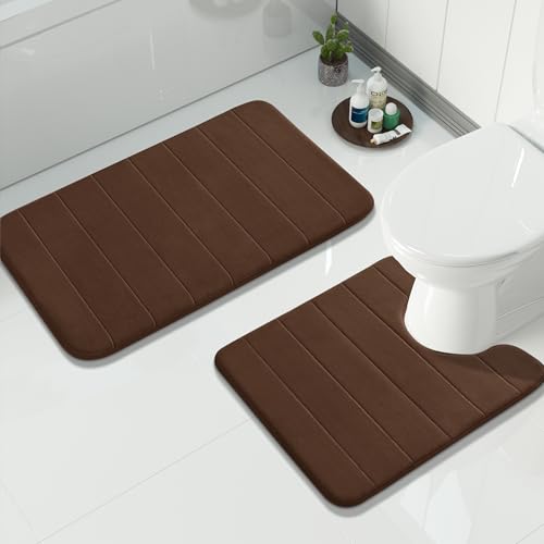 Memory Foam Bath Mat Set 2 Piece