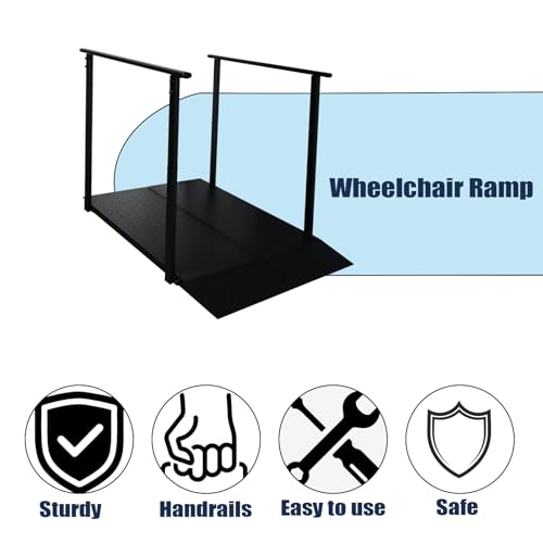 1000LBS 45" Wheelchair Ramp with Handrails