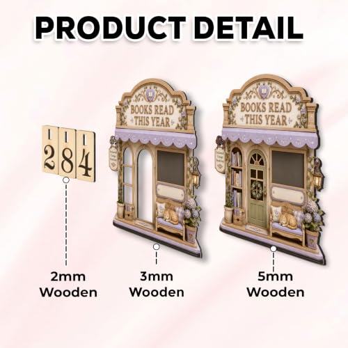 Personalized Books Read This Year Wooden Counter Sign