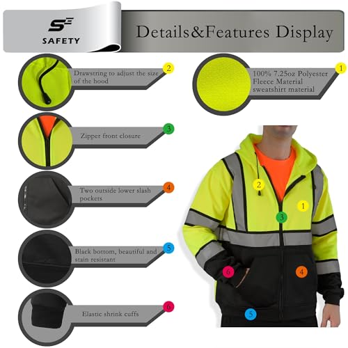 Hi Vis Zipper Hoodie